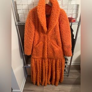 Inc long fluffy coat orange
